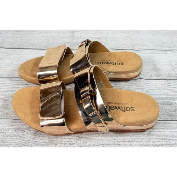 Softwalk Barcelona Womens Sandals Rose Gold Patent Metallic Size US 10M - Picture 2 of 8